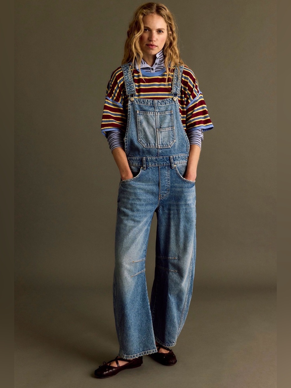 Free People Good Luck Barrel Overalls
